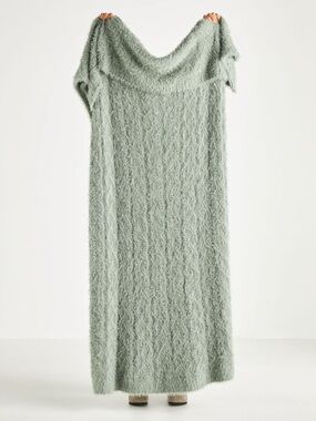 Anthropology Camden Throw Blanket combines softness with a cable-knit design.